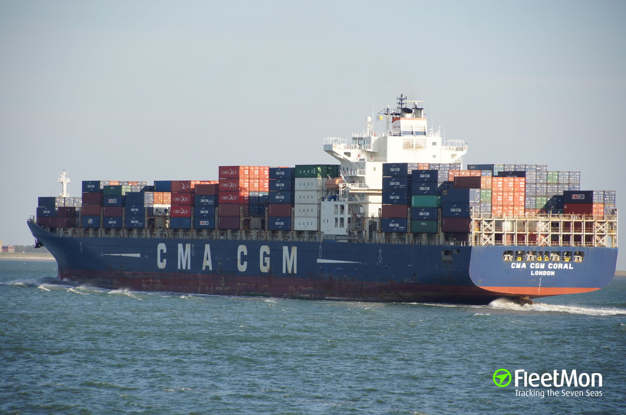 Vessel CMA CGM CORAL Container Ship IMO 9350393 MMSI 235067205