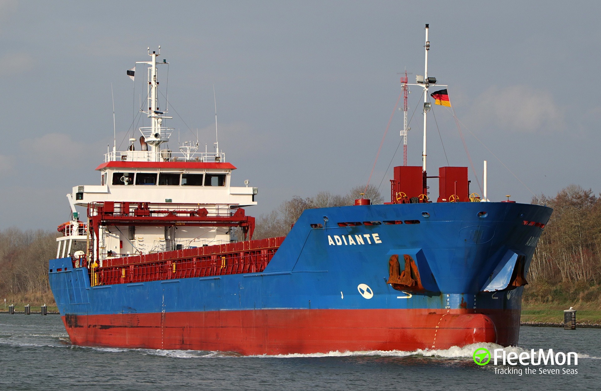 German cargo ship grounding Ust Luga Russia ADIANTE FleetMon