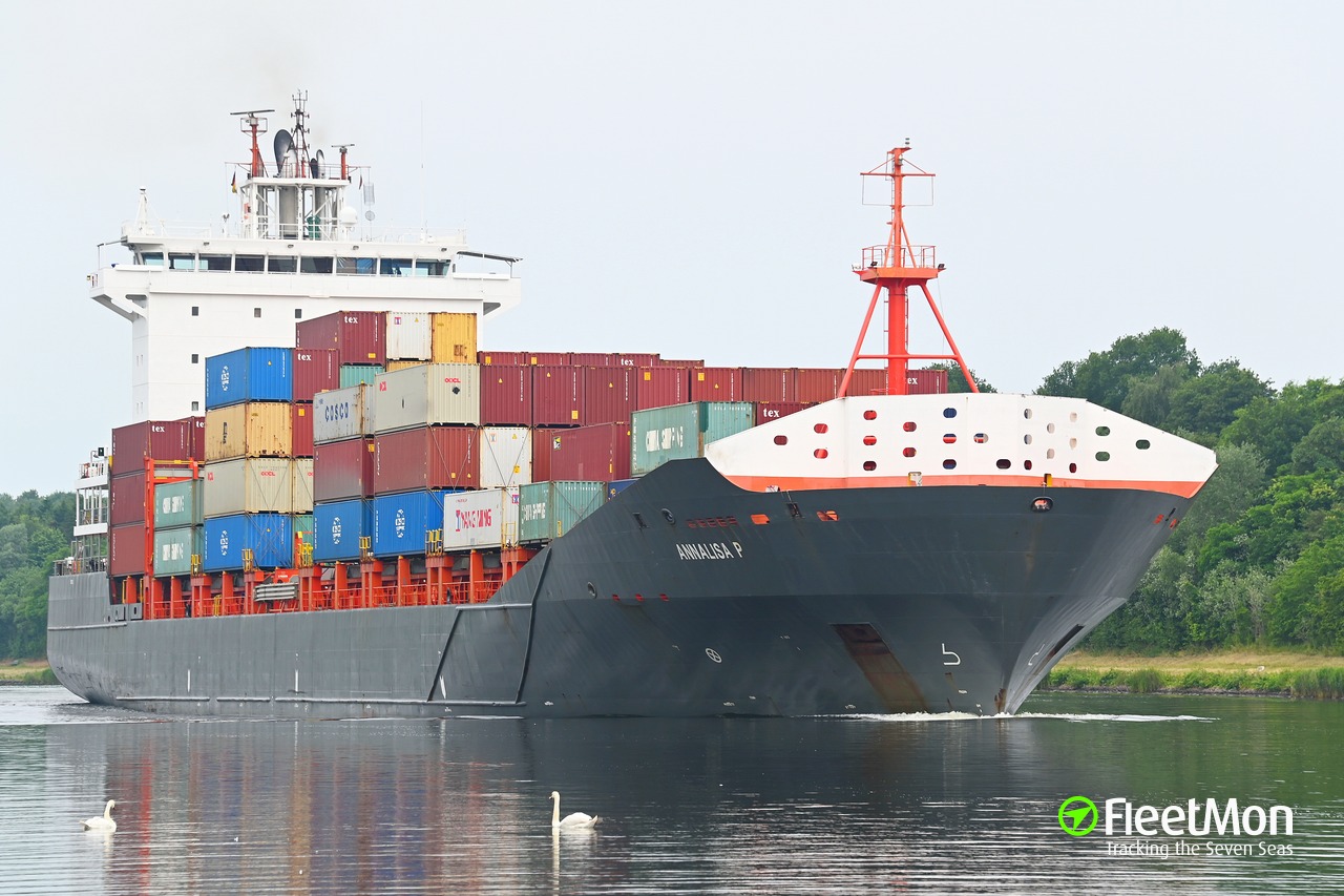 Container ship struck locks both in Brunsbuettel and Kiel