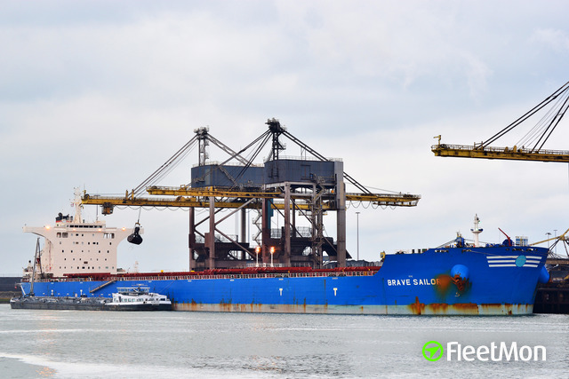 Capesize and Panamax bulk carriers collision