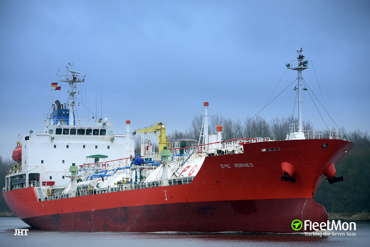 Vessel EPIC BORNEO (LPG tanker) IMO 9519535, MMSI 215746000