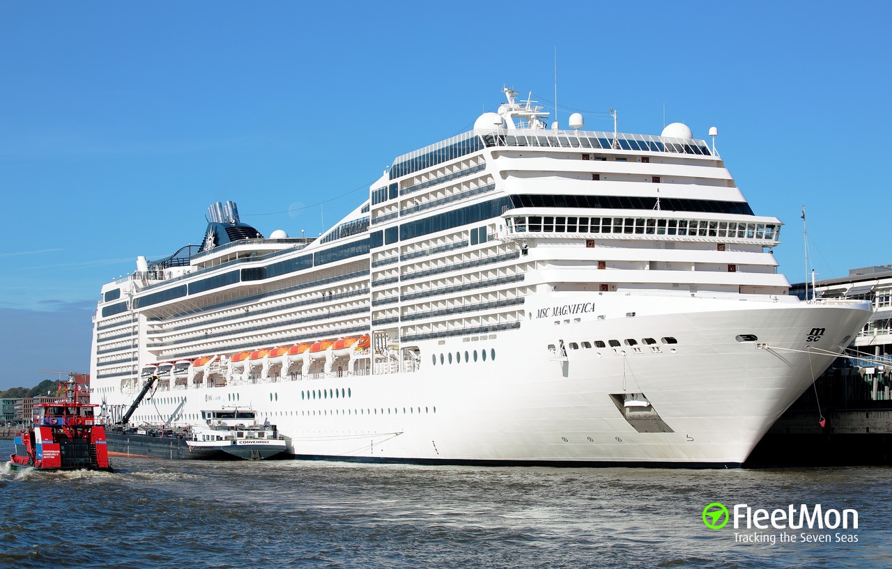 Cruise ship MSC MAGNIFICA damaged in collision, situation unclear 