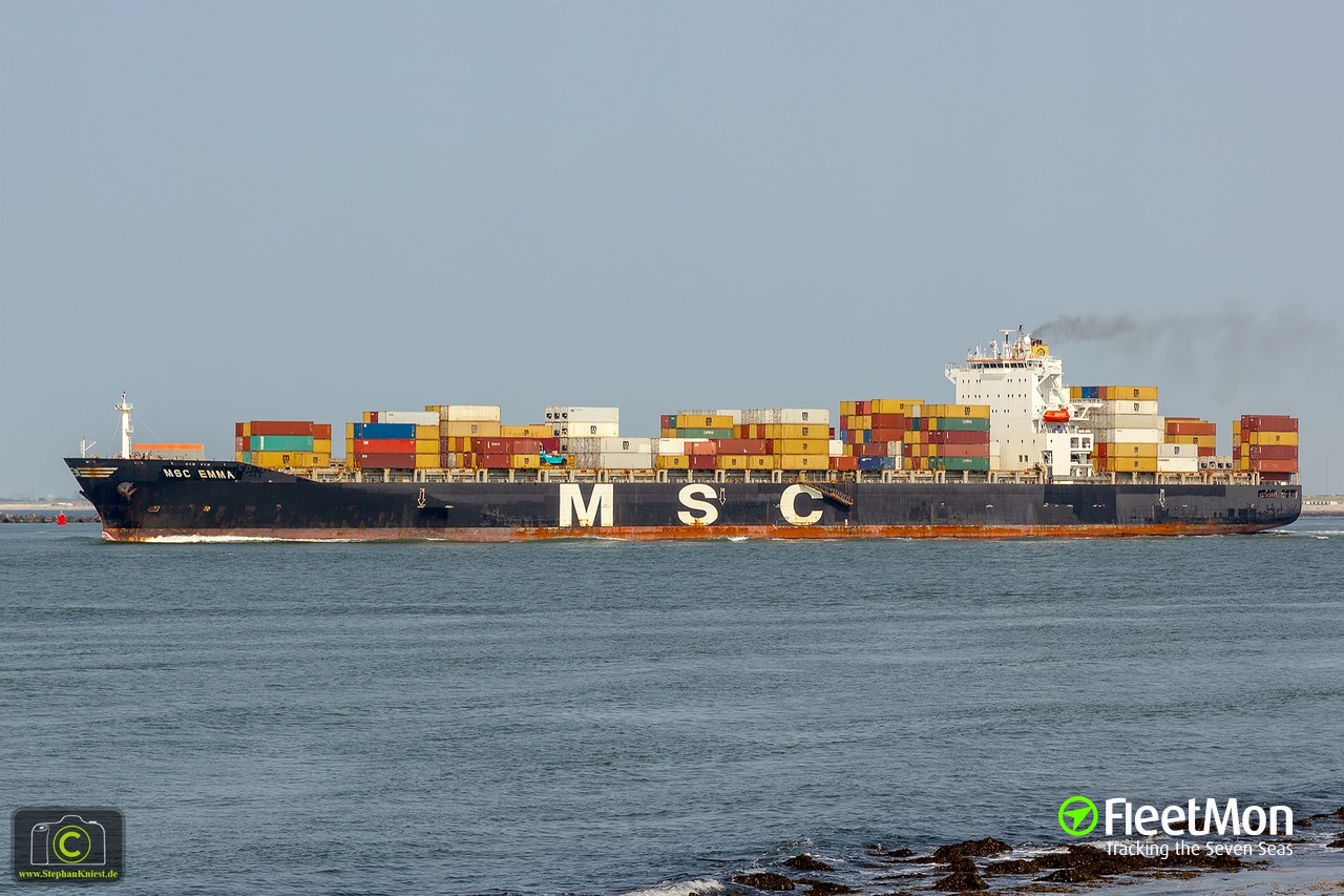 Container ship Box Emma troubled in western Malacca Strait 