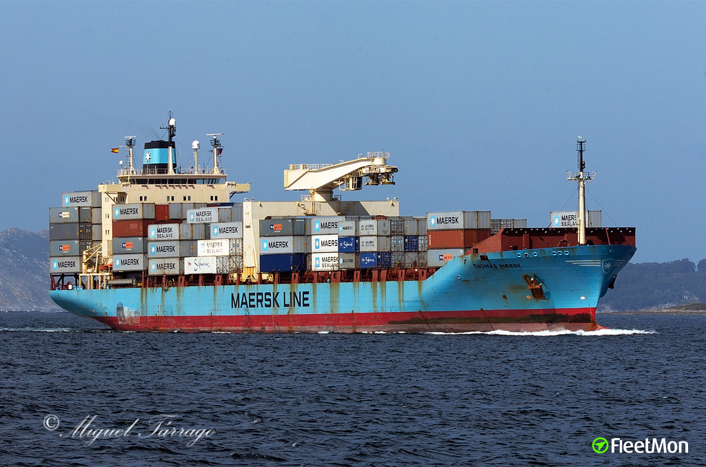 Photo of THOMAS MAERSK (IMO: 9064267, MMSI: 572235220, Callsign: T2JN5 ...