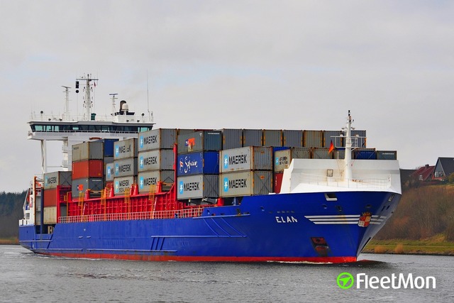 Container ship blocked Maas fairway near Spijkenisserbrug, Oude Maas, Netherlands 